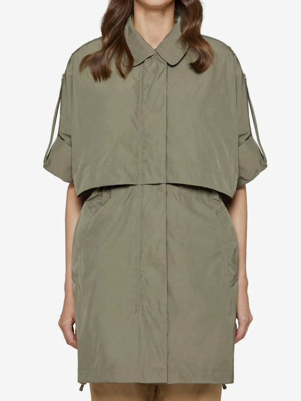 Geox Khaki dámska oversize parka s vyhrnutými rukávmi Geox Pisa