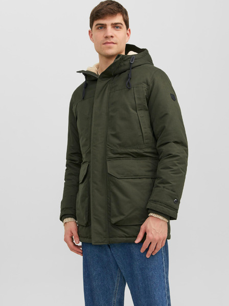 Jack & Jones Khaki pánska zimná parka Jack & Jones Clip