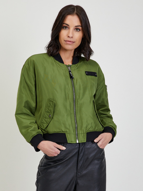 Pepe Jeans Zelené dámske bombery Pepe Jeans Anette