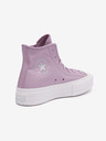 Converse Svetlo fialové dámske kožené členkové tenisky na platforme Converse Chuck Taylor All Star Lift