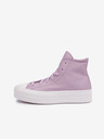 Converse Svetlo fialové dámske kožené členkové tenisky na platforme Converse Chuck Taylor All Star Lift