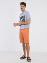 Pepe Jeans Pánske oranžové šortky so zmesou ľanu Pepe Jeans