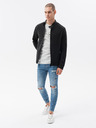 Ombre Clothing Čierna pánska mikina na zips Ombre Clothing