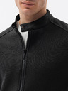 Ombre Clothing Čierna pánska mikina na zips Ombre Clothing