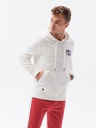 Ombre Clothing Krémová pánska mikina s potlačou na chrbte Ombre Oblečenie