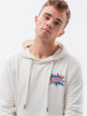 Ombre Clothing Krémová pánska mikina s potlačou na chrbte Ombre Oblečenie