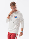 Ombre Clothing Krémová pánska mikina s potlačou na chrbte Ombre Oblečenie