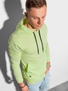 Ombre Clothing Svetlozelená pánska mikina s kapucňou B1154