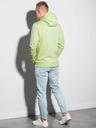 Ombre Clothing Svetlozelená pánska mikina s kapucňou B1154
