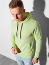 Ombre Clothing Svetlozelená pánska mikina s kapucňou B1154