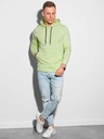 Ombre Clothing Svetlozelená pánska mikina s kapucňou B1154