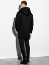 Ombre Clothing Čierna pánska mikina na predĺžený zips s kapucňou B668 HUGO