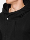 Ombre Clothing Čierna pánska mikina na predĺžený zips s kapucňou B668 HUGO