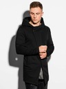 Ombre Clothing Čierna pánska mikina na predĺžený zips s kapucňou B668 HUGO