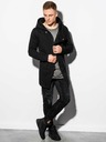 Ombre Clothing Čierna pánska mikina na predĺžený zips s kapucňou B668 HUGO