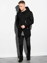 Ombre Clothing Čierna pánska mikina na predĺžený zips s kapucňou B668 HUGO