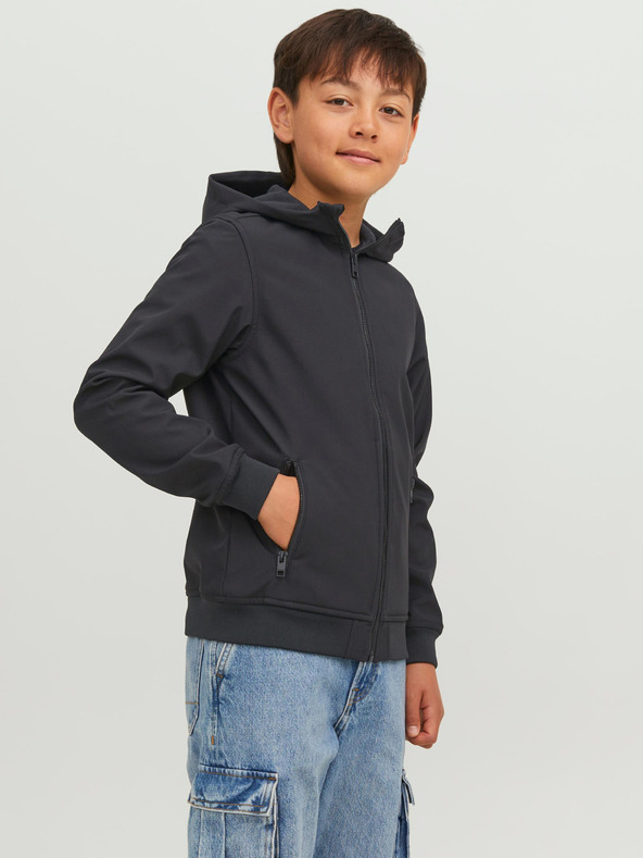 Jack & Jones Čierna chlapčenská softshellová bunda Jack & Jones Basic