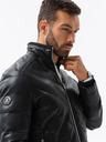 Ombre Clothing Čierna pánska zimná prešívaná bunda Ombre Clothing
