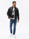 Ombre Clothing Čierna pánska zimná prešívaná bunda Ombre Clothing