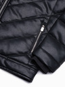 Ombre Clothing Čierna pánska zimná prešívaná bunda Ombre Clothing
