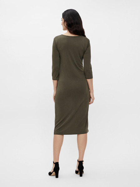 Mama.licious Khaki tehotenské midi šaty bez rukávov Mama.licious Ariella