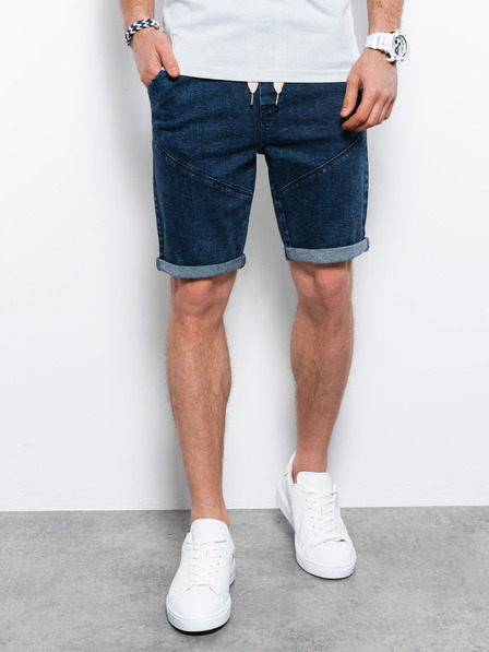 Ombre Clothing Tmavomodré pánske džínsové šortky Ombre Clothing W361