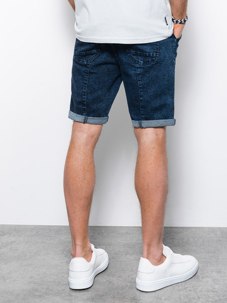Ombre Clothing Tmavomodré pánske džínsové šortky Ombre Clothing W361