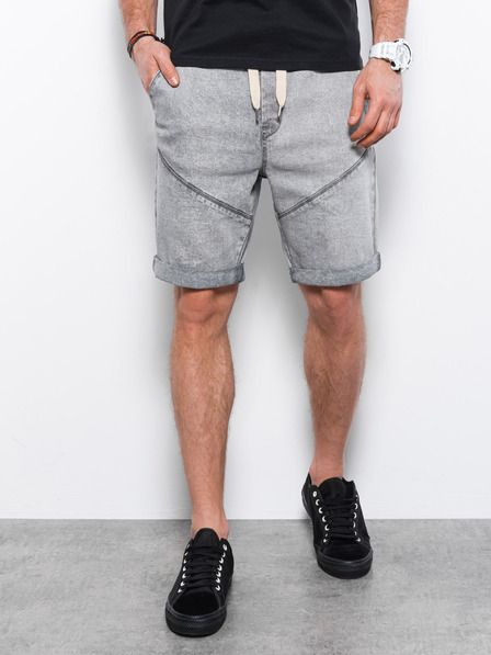 Ombre Clothing Šedé pánske džínsové šortky Ombre Clothing W361