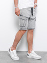 Ombre Clothing Svetlošedé pánske džínsové šortky Ombre Clothing W362