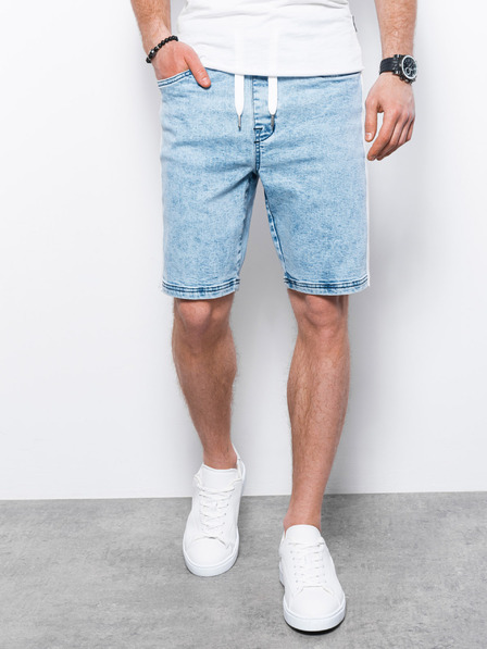 Ombre Clothing Svetlomodré pánske džínsové šortky Ombre Clothing W363