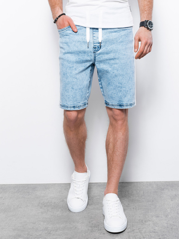 Ombre Clothing Svetlomodré pánske džínsové šortky Ombre Clothing W363