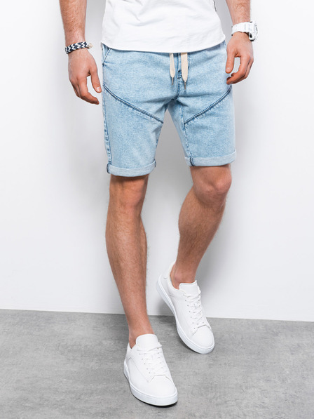 Ombre Clothing Svetlomodré pánske džínsové šortky Ombre Clothing W361
