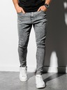 Ombre Clothing Šedé pánske orezané slim fit džínsy Ombre Oblečenie P923