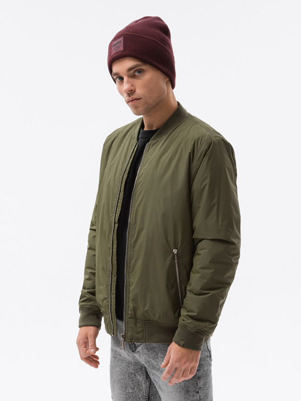 Ombre Clothing Khaki pánska prechodná bunda Ombre Clothing C538
