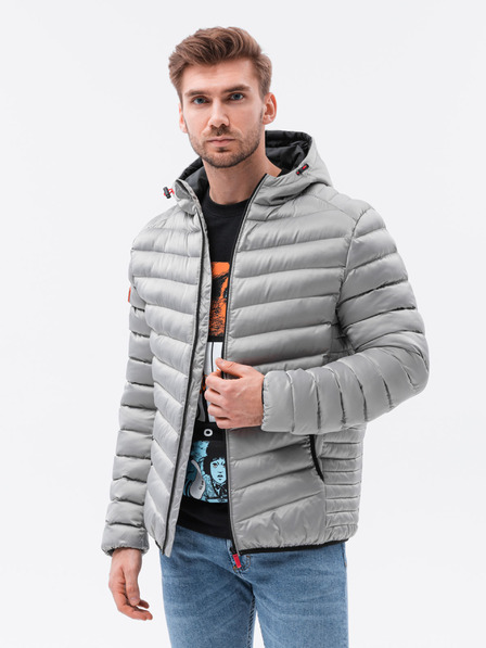Ombre Clothing Ombre Clothing Pánska prechodná bunda šedá C368