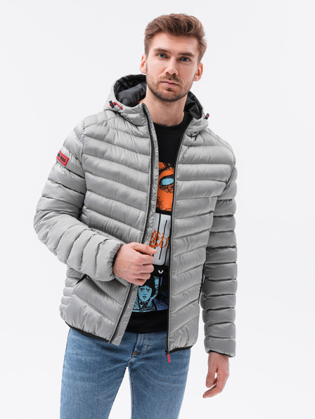 Ombre Clothing Ombre Clothing Pánska prechodná bunda šedá C368