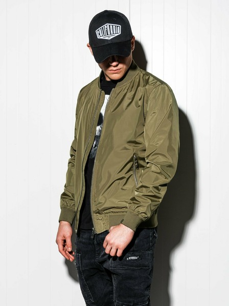 Ombre Clothing Khaki pánska ľahká bunda C439