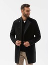 Ombre Clothing Čierny pánsky kabát C501