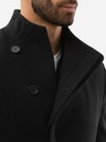 Ombre Clothing Čierny pánsky kabát C501