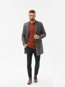 Ombre Clothing Čierny pánsky kabát C500