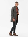 Ombre Clothing Čierny pánsky kabát C500