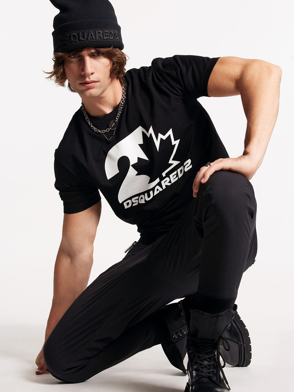 DSQUARED2 Čierne pánske tričko DSQUARED2