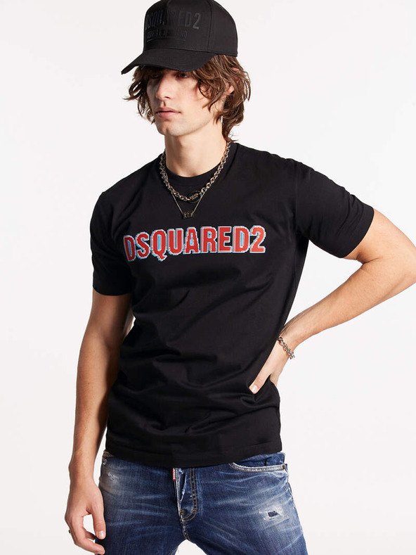 DSQUARED2 Čierne pánske tričko DSQUARED2