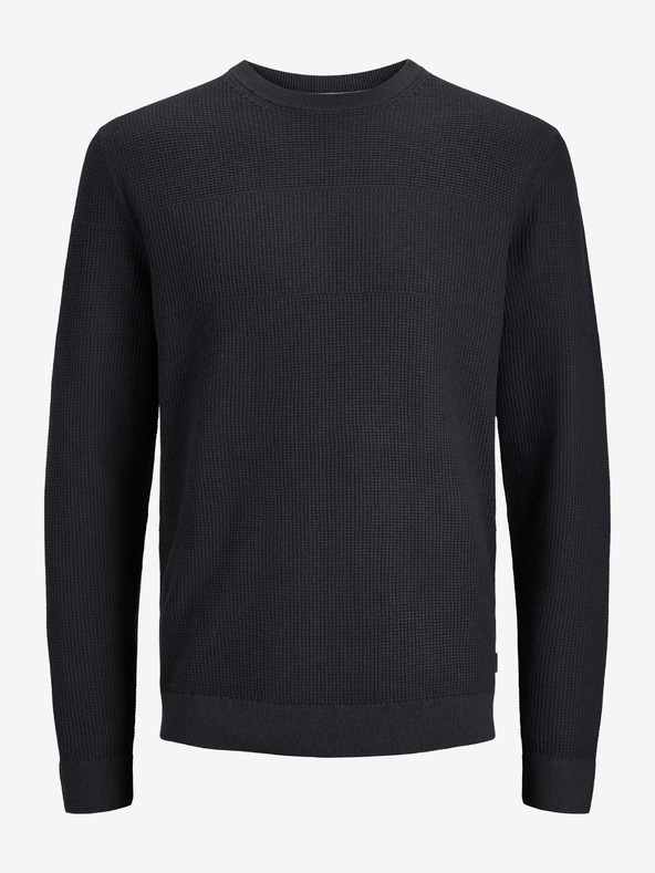 Jack & Jones Čierny pánsky sveter Jack & Jones Arthur