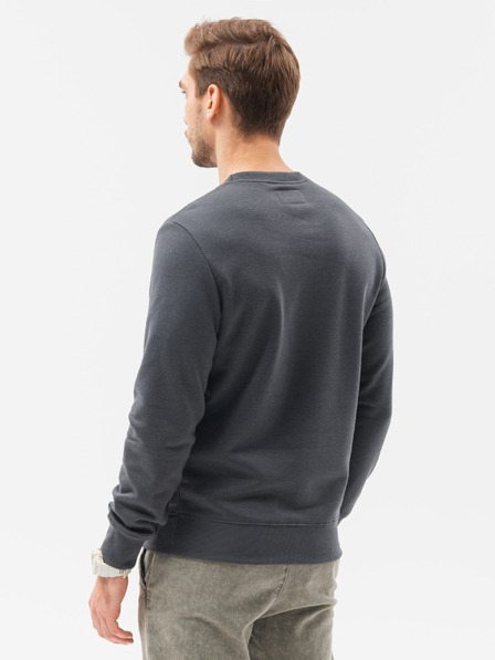 Ombre Clothing Tmavosivá pánska základná mikina Ombre Clothing B