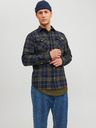 Jack & Jones Modro-zelená pánska košeľa Jack & Jones Heridan check