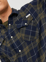 Jack & Jones Modro-zelená pánska košeľa Jack & Jones Heridan check