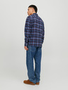 Jack & Jones Tmavomodrá pánska kockovaná vrchná košeľa Jack & Jones Heridan