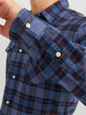 Jack & Jones Tmavomodrá pánska kockovaná vrchná košeľa Jack & Jones Heridan