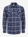 Jack & Jones Tmavomodrá pánska kockovaná vrchná košeľa Jack & Jones Heridan